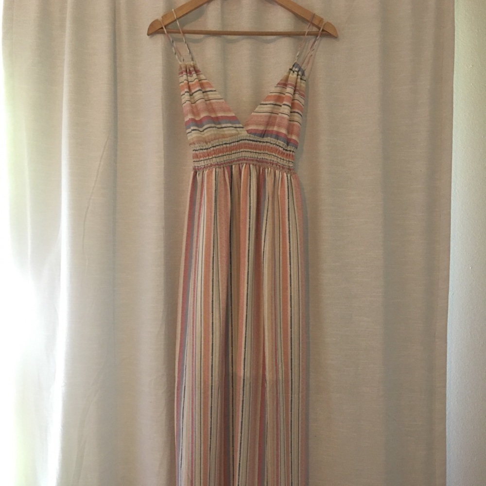 Vici multicolored striped maxi dress